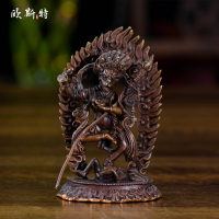 歐斯特 藏傳佛教用品 尼泊爾手工 銅 獅面空行母 供佛像 高9cm