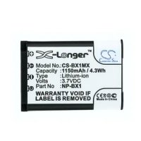 CameronSino for SONY HD-MV1 HDR-AS10 HDR-AS100 Cyber-shot DSC-RX1R HDR-MV1 POV HD Action Camera RML-VR NP-BX1 battery