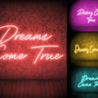 Dreams come true neon sign,Dreams come true led sign,Dreams come true sign,Dreams come true wall decor,Neon sign bedroom wall,Le