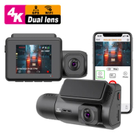2.0 Inches 4k Dash Cam Video Camera Doble Camara Dash Camera Front and Inside Sony Dual Lens Dashcam 4k Wifi Gps Dash Cam
