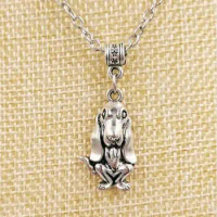 1PCS Fashion Vintage Basset Hound Dog Charms Statement Necklace Animals lucky Jewelry Holiday Gifts