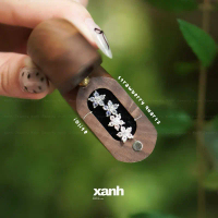 Khuyên tai hoa Lam Tinh đá đa sắc thiên nhiên ngũ hành lấp lánh xinh đẹp - Xanh Jewelry Iolite Straw