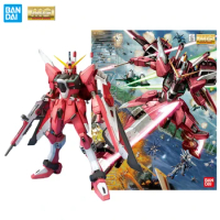 Bandai Original MG 1/100 ZGMF-X19A Justice Gundam Model Kit Anime Action Fighter Assembly Models Collection Toy Gifts for Kids