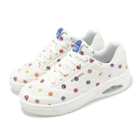 【SKECHERS】x Vexx 休閒鞋 UNO Court Multi-Moji 女鞋 白 聯名 塗鴉 氣墊 板鞋(177925-WMLT)