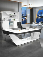 設計師烤漆總裁桌老板桌簡約現代時尚經理辦公桌創意科技感大班臺