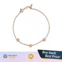 UBS Gold Gelang Emas Luna - Kgv7054k - 8k Adj 18cm-Rose Gold