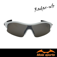 【MOLA】摩拉兒童太陽眼鏡推薦 運動 8-14歲 男女 UV400 白框 茶片Radar-wb(大童 安全鏡片)