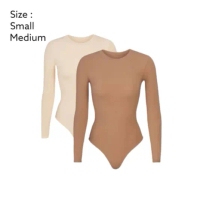 Skims Fits Everbody Long Sleeve Crew Neck Bodysuit