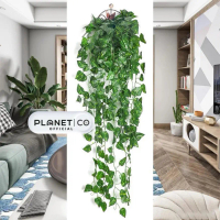 PLANETCO Daun Rambat Hias Plastik Tanaman Hias Juntai Artificial Daun Hias Dekorasi Dinding Tembok R