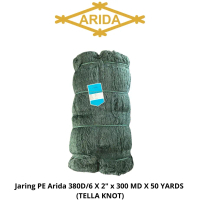 Jaring Nelayan Ikan Arida, PE Hijau Tua 380D/6 X 2\ X 300 MD X 50 Yards"