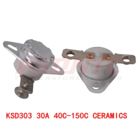 50PCS KSD303 30A250V 40-150 degree Ceramic KSD301 Normally Closed Temperature Switch Thermostat 40 50 60 70 80 90 100 110 120