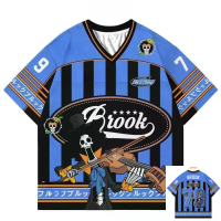 79 Jersey One Piece Brook Anime Y2k Korean Style Kpop Baseball Hockey T-shirt Fashion Streetwear Ani