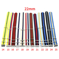 1pc 22mm Nylon Watchband Brand Army Sports Fabric Watch Strap Accessories Bands Buckle Belt Replacement Wristband