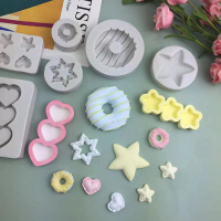 Heart Star Donut Chocolate Silicone Mold Five-Pointed Star Fondant Cake Decoration Mold Clay Egg