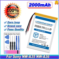 LOSONCOER 2000mAh Battery For Sony NW-A35 NW-A36 Player A35 A36