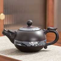 龍游梅紫砂壺復古茶壺單壺球孔過濾功夫茶具套裝家用大容量西施壺
