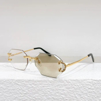 0092O Rimless Photochromic Designer Sunglasses Women Eyeglasses Fashion Uv400 Pure Titanium Ex-light Glasses with Case