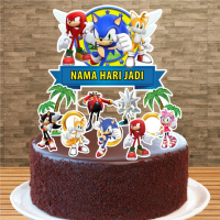 (Muchknow) Sonic the Hedgehog Cake and Cupcake Topper Decoration Birthday Party, Hari Jadi Kek Hiasa
