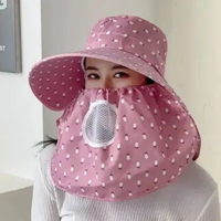 ALUNAR Topi Tani Wanita Anti UV Lebar Pantai Cadar Masker Kebun Sawah Mancing Outdoor topi ninja pet