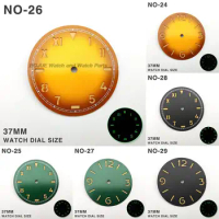37mm Watch Dial Green Luminous Modified Watch Face Watch Parts Accessories for IWC Pilot 3600/6497 Automatic Movement