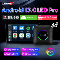 8GB+128GB CarlinKit Android 13 CarPlay AI Box LED Wireless Carplay Android auto Adapter Upgrade SDM660 8-Cores For IPTV Netflix