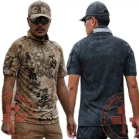 GOOD Python Full Camouflage T-Shirt Mens Cotton T-Shirt Rattlesnake Army Tactical Shooter Sleeved T-Shirt Men Free Shipping