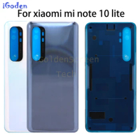New For Xiaomi Mi Note 10 Lite Battery Cover Back Door Glass Panel For Xiaomi Mi Note10 Lite Rear Housing Case Replacement