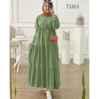 Baju Kirania Midi Dress Jumbo Hijau Sage