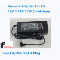 Genuine 19V 3.42A 65W LCAP40 DA-65G19 ADS-65AI-19-3 19065E AC Adapter For LG Monitor Power Supply Charger