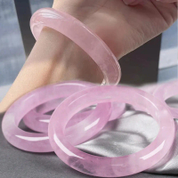 Gelang Tangan Kristal Merah Jambu, Alamiah, 58-62mm, Bertuah untuk Feng shui, Merah Jambu untuk Peng