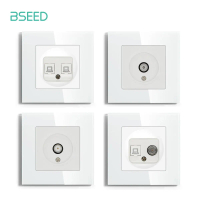 【soket dinding】 Soket Dinding BSEED CAT6 RJ45, soket internet, sambungan TV satelit, port telefon, s