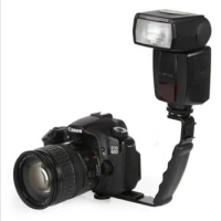 L-Shape Bracket Holder Studio Flash Light Tripod Stand with Hot Shoe for canon nikon sony Speedlite Digital SLR Camera Video DV