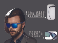 偏光太陽眼鏡 Wayfare 再創新 全新方框柔軟鼻墊 超輕薄鏡腳服貼耳後 寶麗來 偏光 防霧 抗藍光 防水 抗紫外線 TR90 塑膠鈦 （柔皮藍）