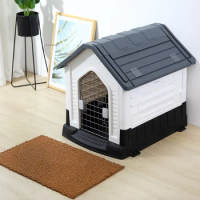 Outdoor Foldable Luxury Plastic Dogs Kennel Four Seasons Universal Rainproof Large Dog Cage Villa Indoor House Type Pet Supplies