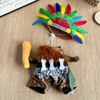 Pet Dog Halloween Costume Teddy Transformation Outfit Funny Indian Photo Costume Self-Standing Walki