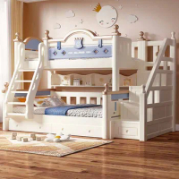 Solid wood children's bunk bed, multifunctional high and low bed, mother bed, parent-child bunk bed, small unit type