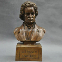 bi0011716 8'' German Great Musician Ludwig van Beethoven Bust Bronze Statue