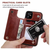 CASE IPHONE 13 PRO MAX / 13 Mini Soft Casing Kulit Stand Dompet Kartu
