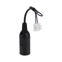 ขั้วหลอดไฟเกลียว E14 + คอนเนคเตอร์ รุ่น E14-P1 สีดำ