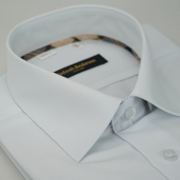 金安德森 經典格紋繞領白色吸排窄版長袖襯衫