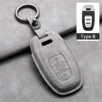Leather Car Remote Key Case Cover for Audi A1 A3 A4 A5 A6 A7 A8 Quattro Q3 Q5 Q7 2009-2015 S4 S6 S7 S8 R8 TT 8V C7 Car Key Shell