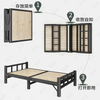 折疊床 單人床 午睡床 折疊床 實木板1.2米家用簡易雙人午睡松木鐵架 加固1米小戶型單人床 全館免運