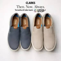 CLARKS Sepatu Slip On Kulit Pria Kasual Tanpa Tali Ringan Dan Nyaman CL02 40