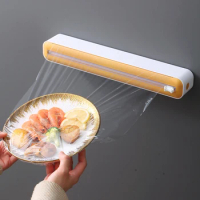 New Food Cling Film Dispenser Plastic Wrap Dispenser Cutter Aluminum Foil Slider Stretch Film Cutter Kitchen Accessories