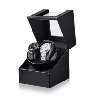 2 Slots Watch Winder for Automatic Watches Auto Watch Winder Box with Quiet Motor Leather Watch Rotator AC Adapter