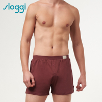 sloggi MEN GO NATURAL有機環保系列寬鬆平口褲 復古棕紅