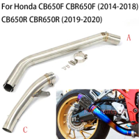Modified Motorcycle exhaust middle link pipe mid section for Honda CB650F CBR650F 2014-2018 /CB650R CBR650R 2019-2020