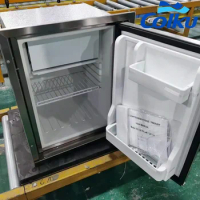 Portable DC Compressor Upright 12V 24V Dual Zones Refrigerator with Dual Temperature Fridge Freezer for Boat Caravan RV SUV Car