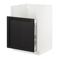 kabinet dasar u wastafel TALLSJÖN, putih/Lerhyttan diwarnai hitam, 60x60 cm