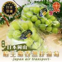 【切果季】日本岡山晴王麝香無籽葡萄1房禮盒x2盒(550-600g/串_空運直送)